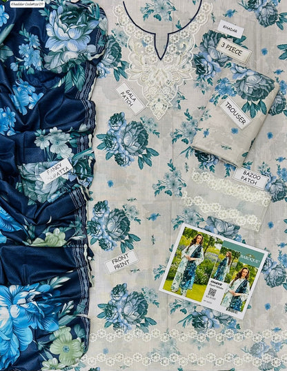 PREMIUM BAROQUE DIGITAL KHADDAR 3PC SUIT