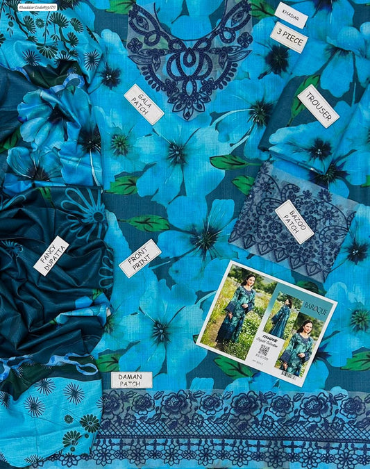 PREMIUM BAROQUE DIGITAL KHADDAR 3PC SUIT