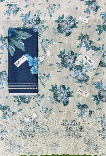 BAROQUE | KHADDAR 3 PIECE EMBROIDED UNSTITCHED WINTER SUIT