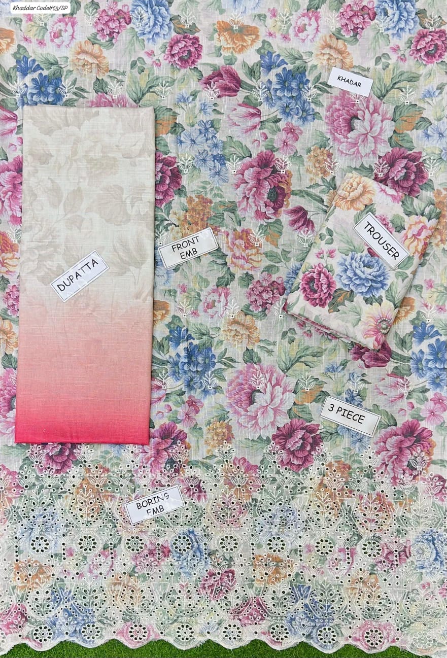 BAROQUE | KHADDAR 3 PIECE EMBROIDED UNSTITCHED WINTER SUIT