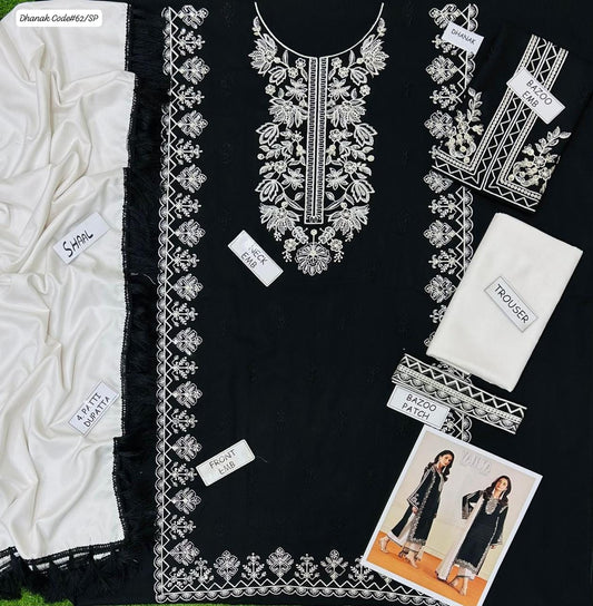 VANIYA | DHANAK 3 PIECE EMBROIDED UNSTITCHED WINTER SUIT