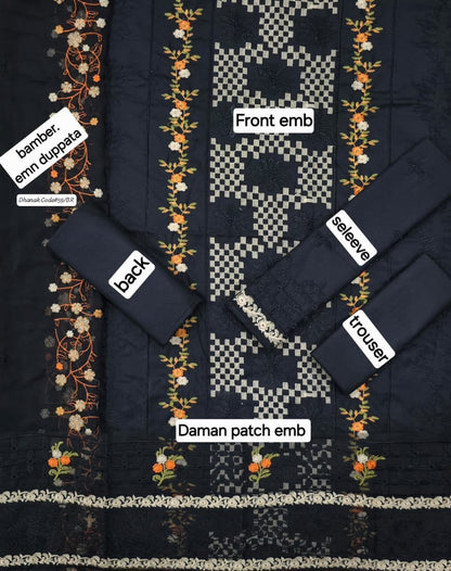 AZURE | DHANAK 3 PIECE EMBROIDED UNSTITCHED WINTER SUIT