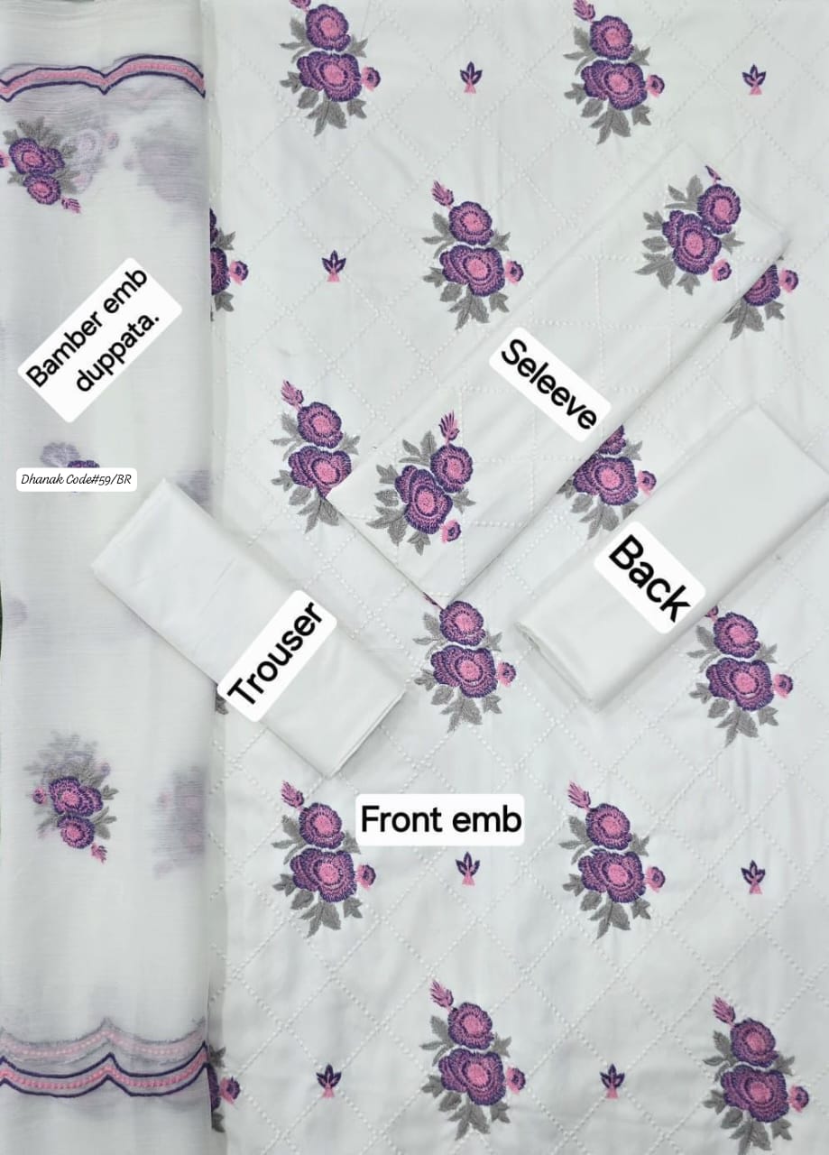 MARIA. A | DHANAK 3 PIECE EMBROIDED UNSTITCHED WINTER SUIT