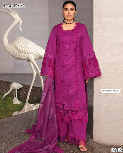 RANG RASIYA | DHANAK 3 PIECE EMBROIDED UNSTITCHED WINTER SUIT