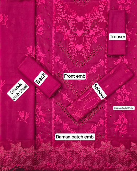 RANG RASIYA | DHANAK 3 PIECE EMBROIDED UNSTITCHED WINTER SUIT