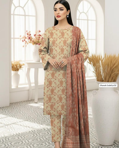 DHANAK | 3 PIECE DIGITAL PRINT UNSTITCHED WINTER SUIT
