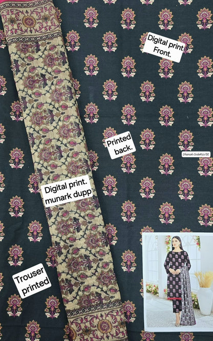 DHANAK | 3 PIECE DIGITAL PRINT UNSTITCHED WINTER SUIT