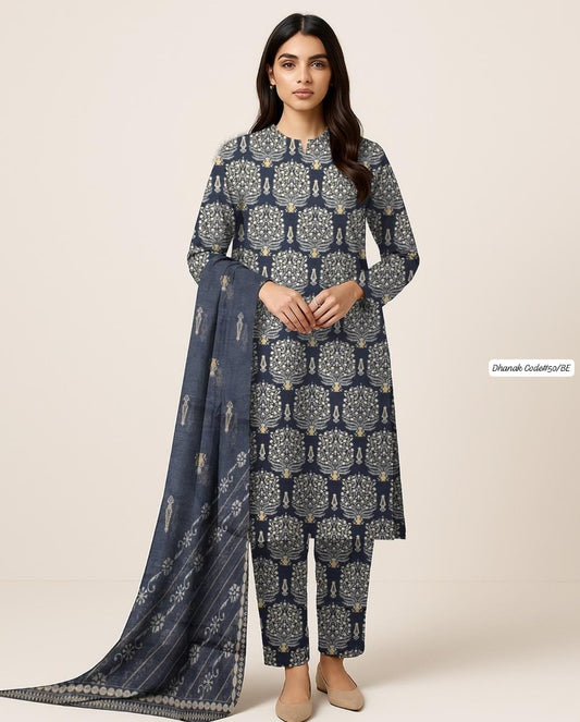 DHANAK | 3 PIECE DIGITAL PRINT UNSTITCHED WINTER SUIT