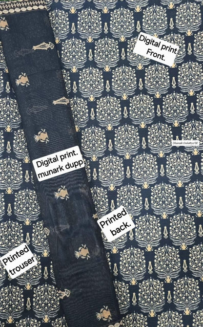 DHANAK | 3 PIECE DIGITAL PRINT UNSTITCHED WINTER SUIT