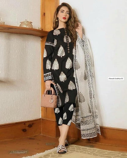 DHANAK | 3 PIECE DIGITAL PRINT UNSTITCHED WINTER SUIT