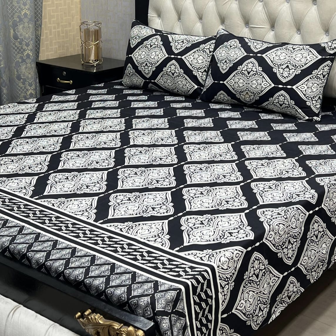 PREMIUM 3D CRYSTAL COTTON DOUBLE BEDSHEET