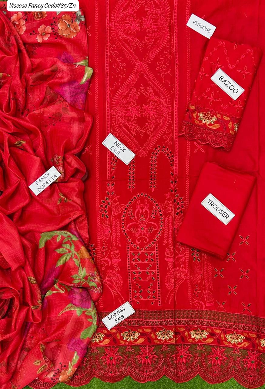 VISCOSE | PREMIUM 3 PIECE EMBROIDED UNSTITCHED WINTER SUIT