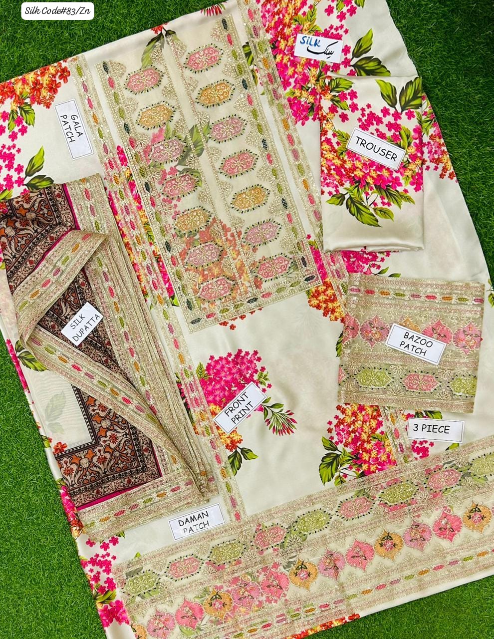 PREMEMIUM LUXURY SILK DRESS | 3PEC UNSTICHED.