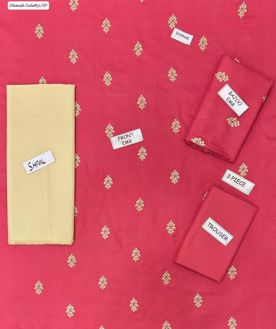 AISLING PREMIUM EMBROIDERED DHANAK UNSTITCHED 3PC SUIT