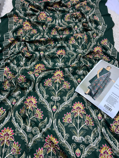 PREMIUM BAREEZE 3 PIECE DHANAK EMBROIDERED UNSTITCHED SUIT