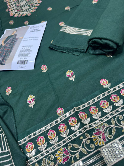 PREMIUM BAREEZE 3 PIECE DHANAK EMBROIDERED UNSTITCHED SUIT