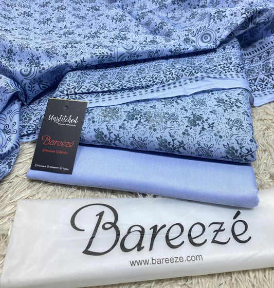 BAREEZE | 3 PIECE DIGITAL PRINT UNSTITCHED WINTER SUIT