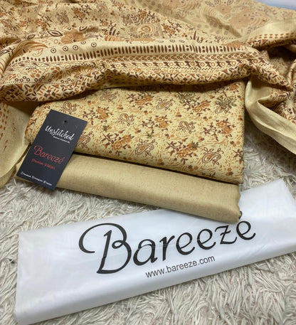 BAREEZE | 3 PIECE DIGITAL PRINT UNSTITCHED WINTER SUIT