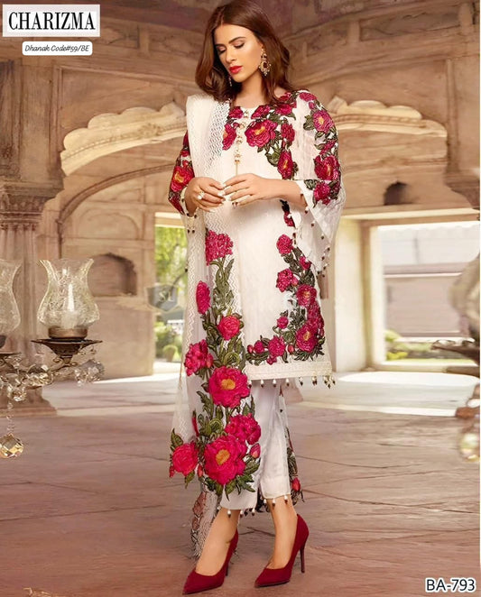 CHARIZMA | DHANAK 3 PIECE EMBROIDED UNSTITCHED WINTER SUIT