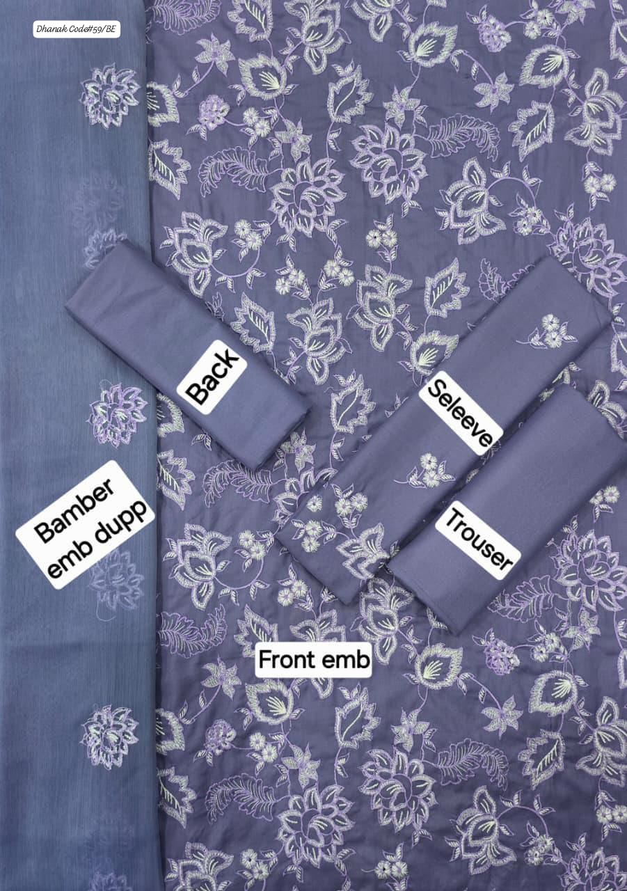 NAKOOSH | DHANAK 3 PIECE EMBROIDED UNSTITCHED WINTER SUIT