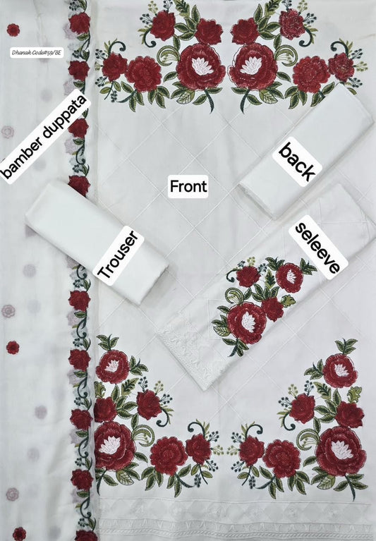 CHARIZMA | DHANAK 3 PIECE EMBROIDED UNSTITCHED WINTER SUIT