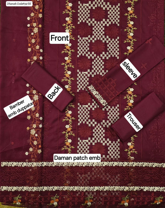 AZURE | DHANAK 3 PIECE EMBROIDED UNSTITCHED WINTER SUIT