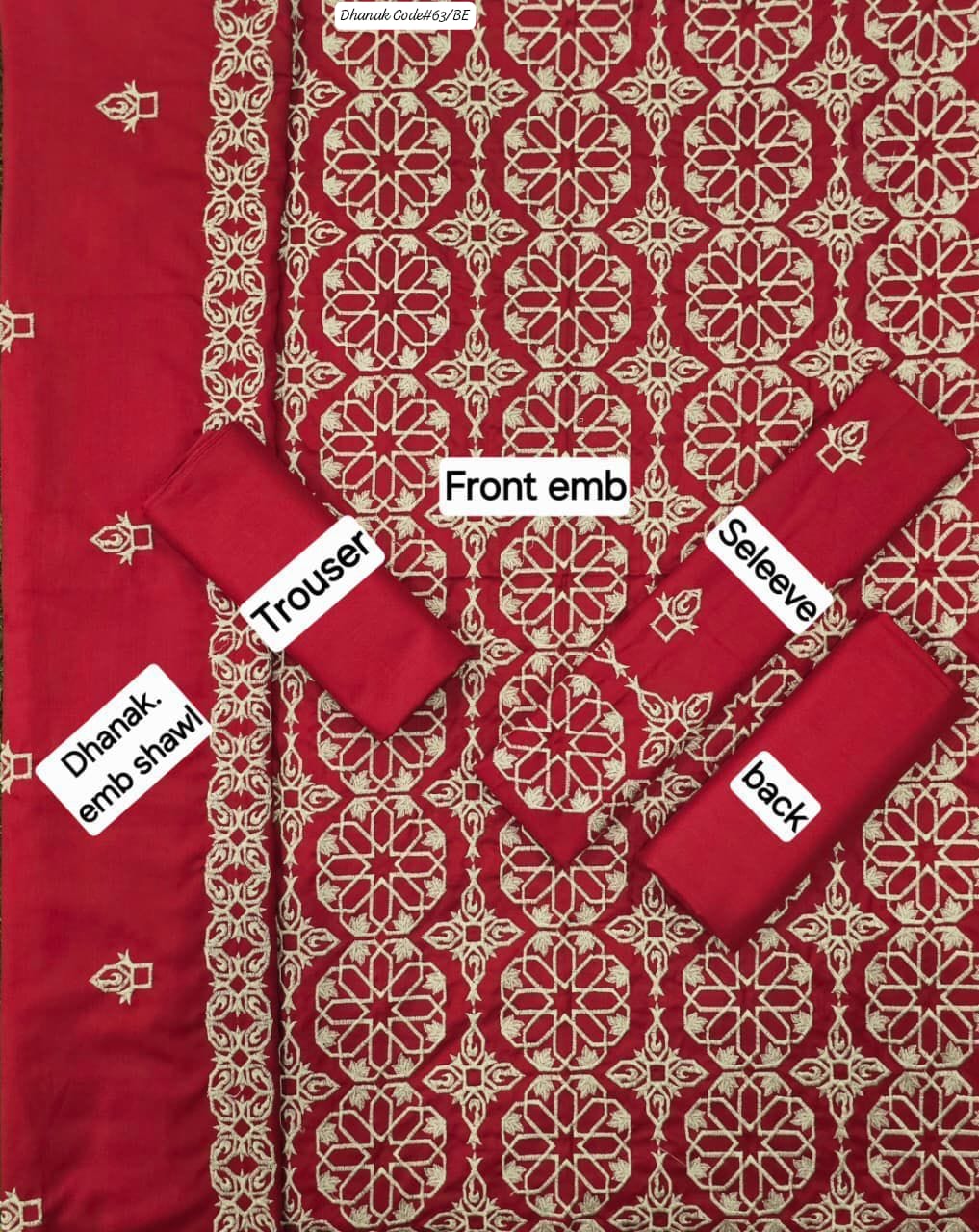 BAREEZE | DHANAK 3 PIECE EMBROIDED UNSTITCHED WINTER SUIT