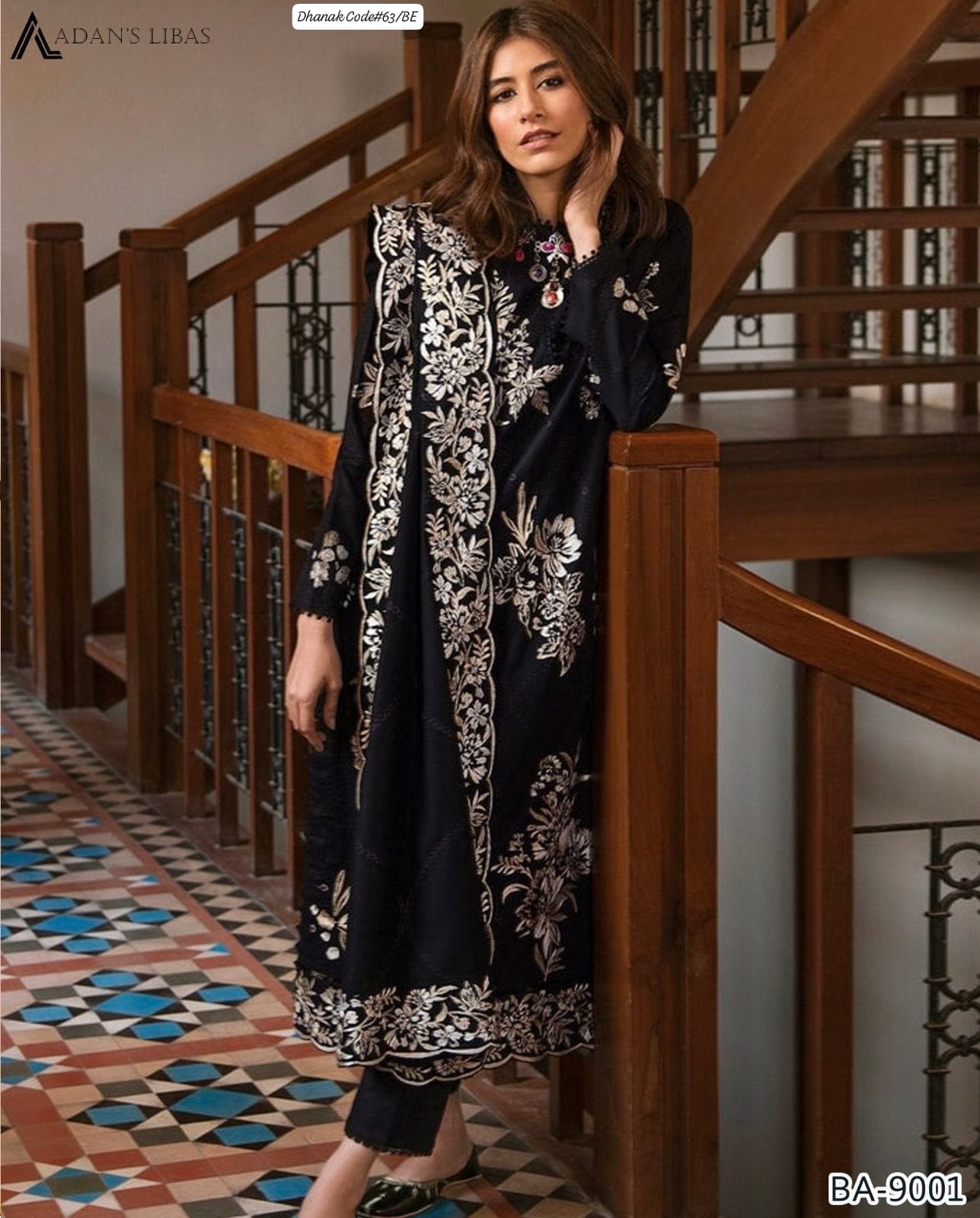 ADAN'S LIBAS | DHANAK 3 PIECE EMBROIDED UNSTITCHED WINTER SUIT