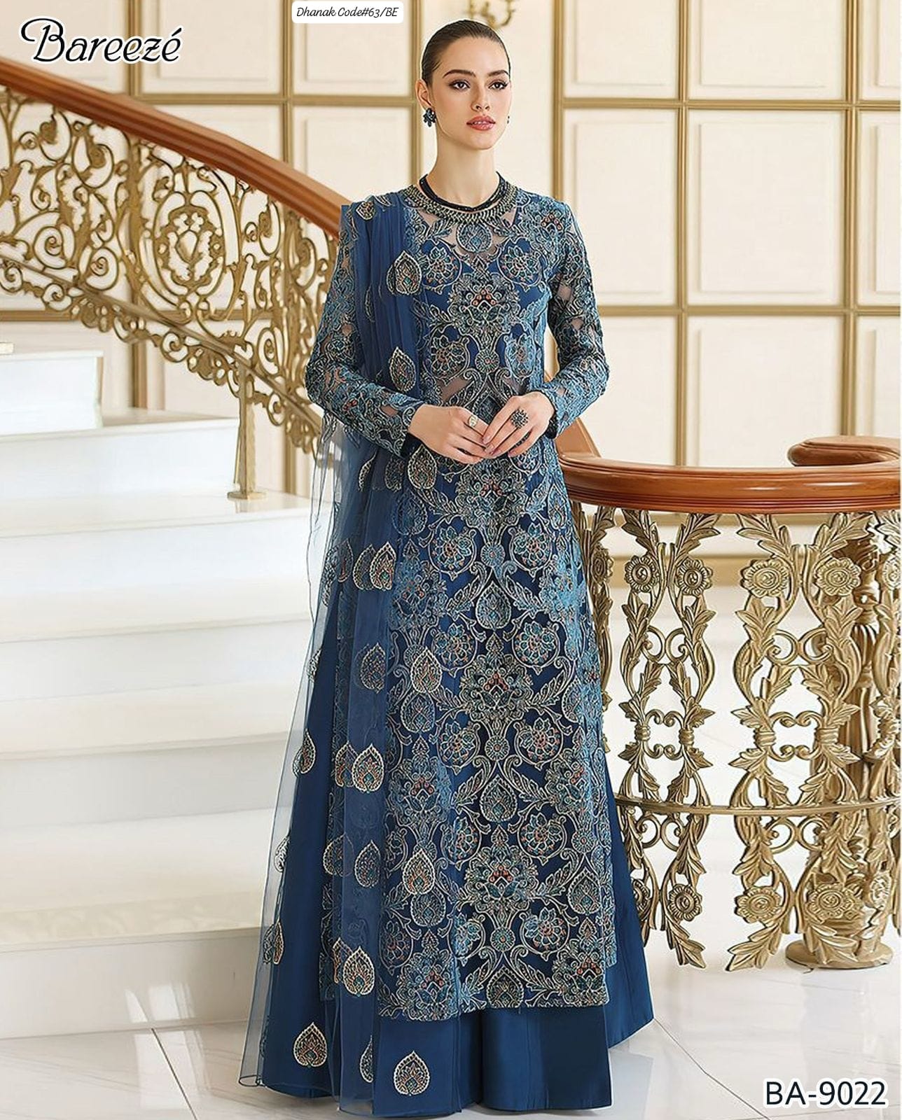 BAREEZE | DHANAK 3 PIECE EMBROIDED UNSTITCHED WINTER SUIT