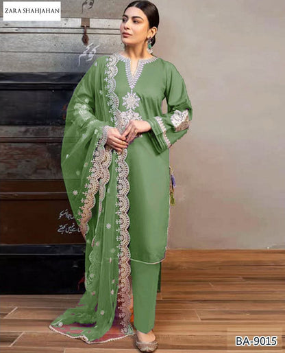ZARA SHAHJAHAN | DHANAK 3 PIECE EMBROIDED UNSTITCHED WINTER SUIT
