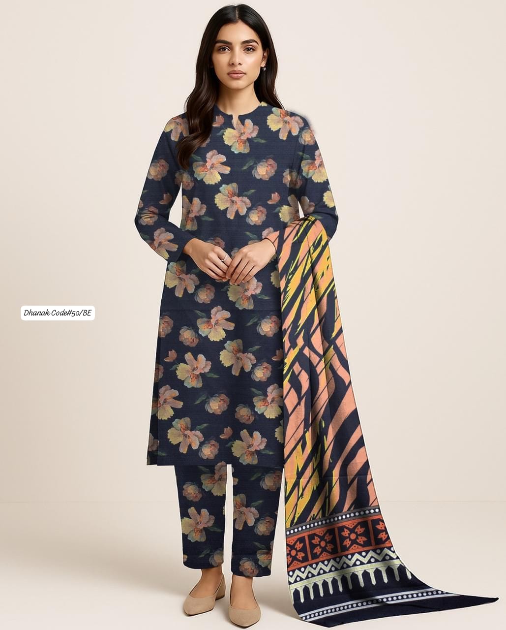 DHANAK | 3 PIECE DIGITAL PRINT UNSTITCHED WINTER SUIT