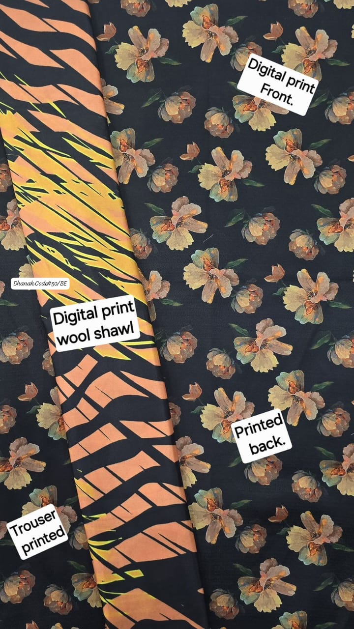 DHANAK | 3 PIECE DIGITAL PRINT UNSTITCHED WINTER SUIT