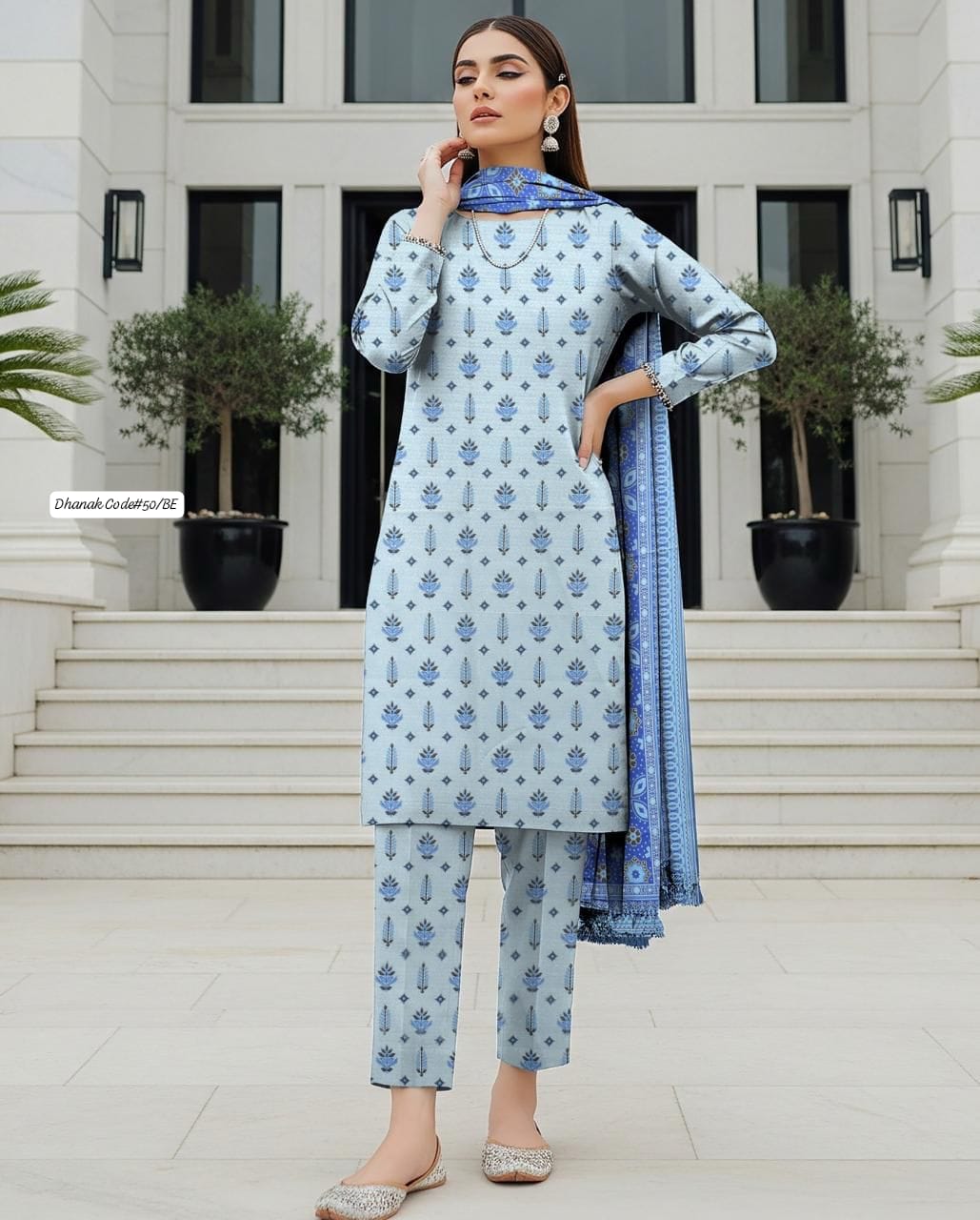 DHANAK | 3 PIECE DIGITAL PRINT UNSTITCHED WINTER SUIT