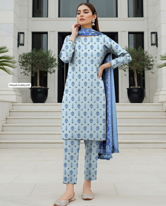 DHANAK | 3 PIECE DIGITAL PRINT UNSTITCHED WINTER SUIT