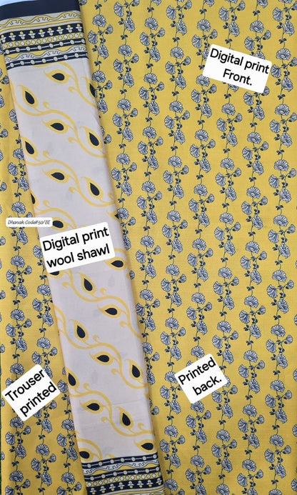 DHANAK | 3 PIECE DIGITAL PRINT UNSTITCHED WINTER SUIT