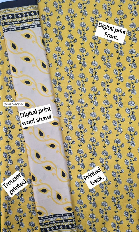 DHANAK | 3 PIECE DIGITAL PRINT UNSTITCHED WINTER SUIT