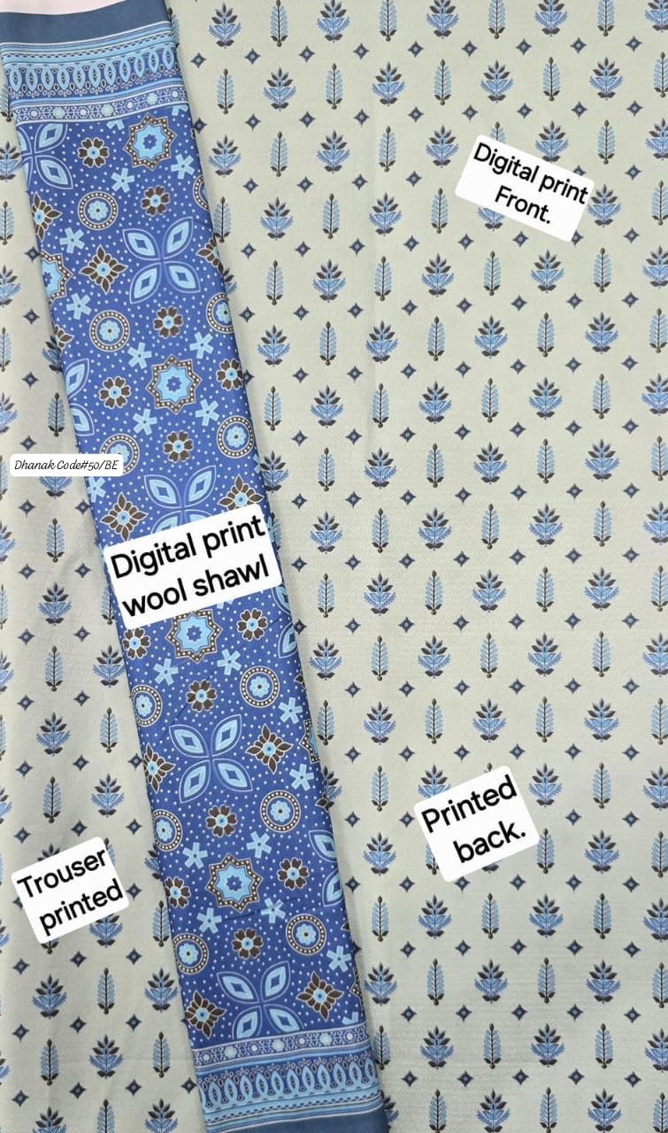 DHANAK | 3 PIECE DIGITAL PRINT UNSTITCHED WINTER SUIT