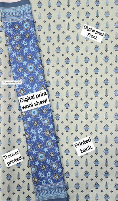 DHANAK | 3 PIECE DIGITAL PRINT UNSTITCHED WINTER SUIT