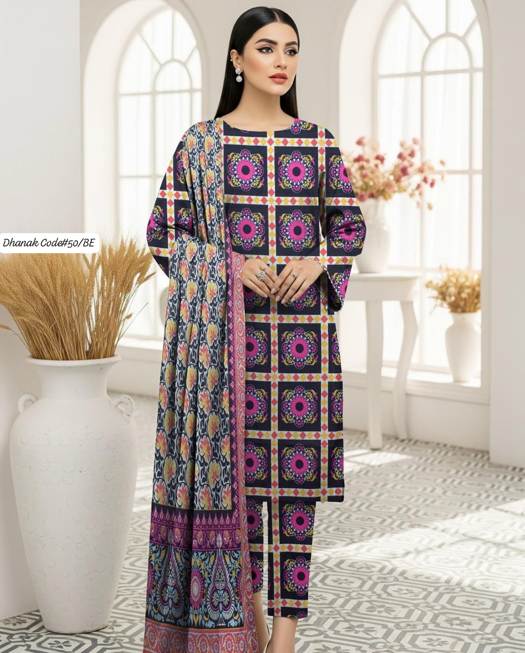 DHANAK | 3 PIECE DIGITAL PRINT UNSTITCHED WINTER SUIT