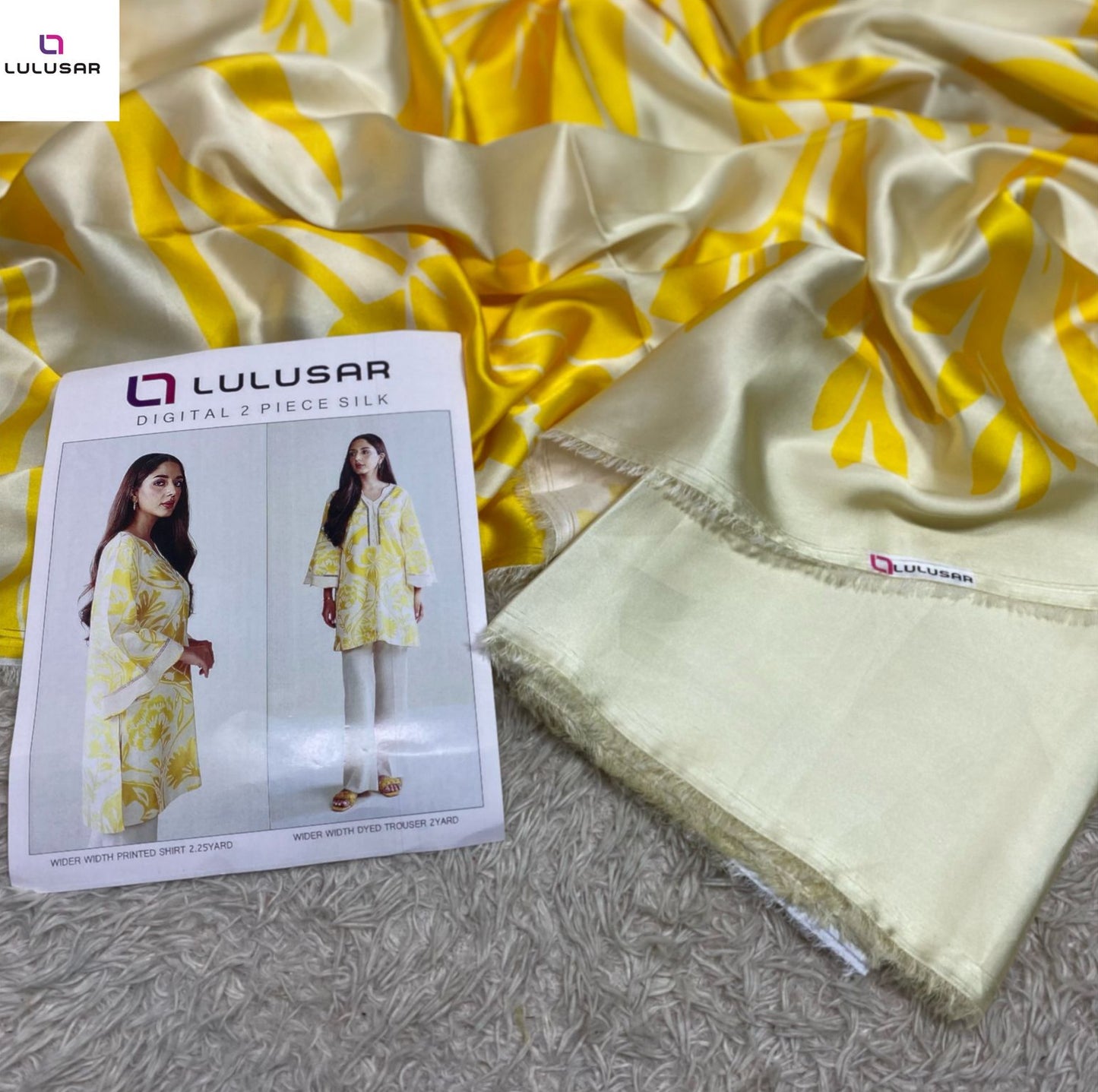 LULUSAR LUXURY SILK DRESS | 2PEC UNSTICHED.