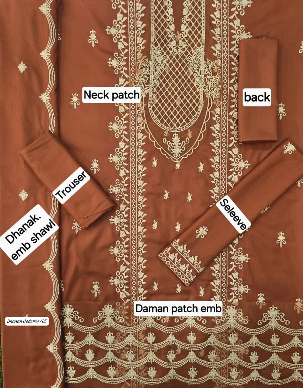 AZURE | DHANAK 3 PIECE EMBROIDED UNSTITCHED WINTER SUIT