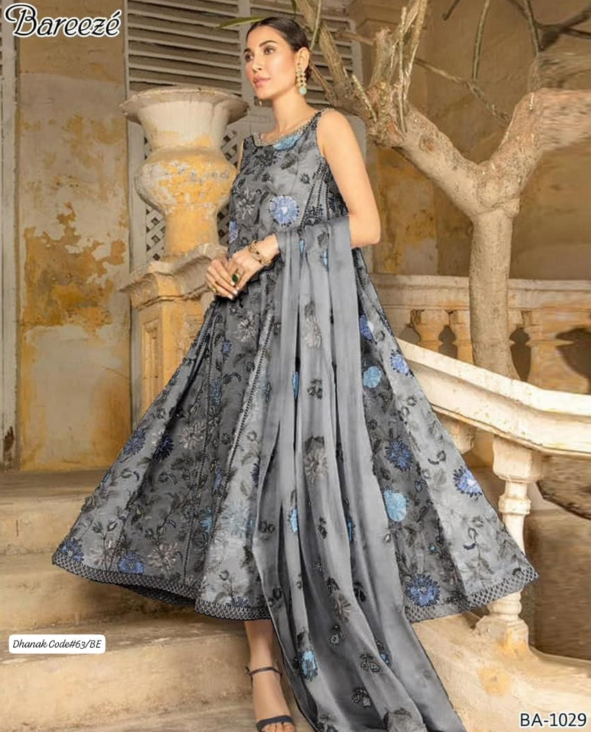 BAREEZE | DHANAK 3 PIECE EMBROIDED UNSTITCHED WINTER SUIT