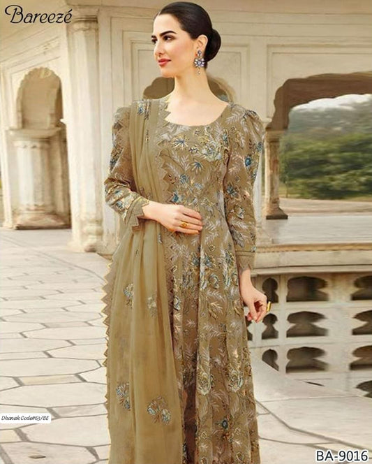 BAREEZE | DHANAK 3 PIECE EMBROIDED UNSTITCHED WINTER SUIT