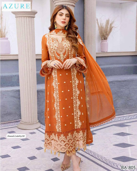 AZURE | DHANAK 3 PIECE EMBROIDED UNSTITCHED WINTER SUIT