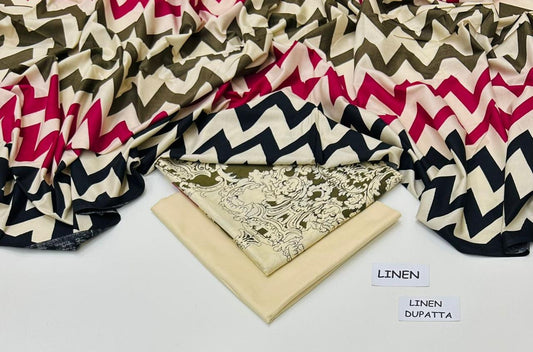 LINEN | 3 PIECE DIGITAL PRINT UNSTITCHED WINTER SUIT
