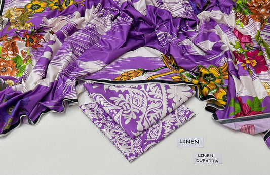 LINEN | 3 PIECE DIGITAL PRINT UNSTITCHED WINTER SUIT