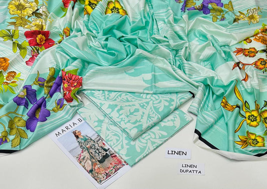 MARIA.B | LINEN 3 PIECE DIGITAL PRINT UNSTITCHED WINTER SUIT