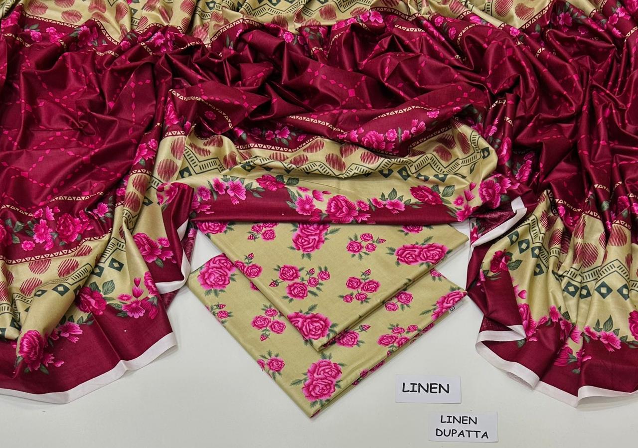 LINEN | 3 PIECE DIGITAL PRINT UNSTITCHED WINTER SUIT