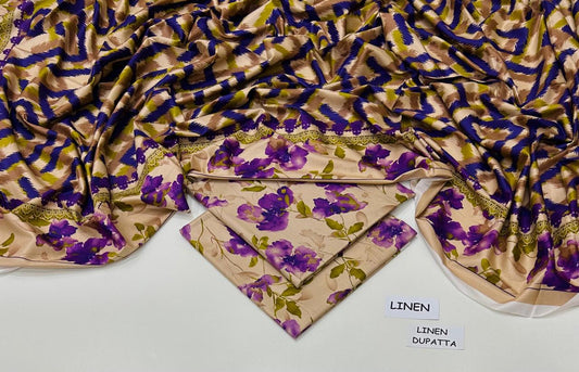 LINEN | 3 PIECE DIGITAL PRINT UNSTITCHED WINTER SUIT