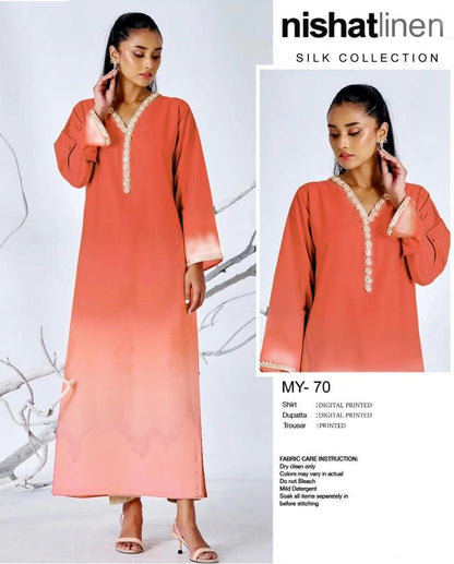 NISHAT | PREMIUM SHAMOOZ SILK 3 PIECE UNSTITCHED SUIT